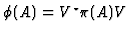 $
\phi (A) = V^{\star}\pi (A) V $